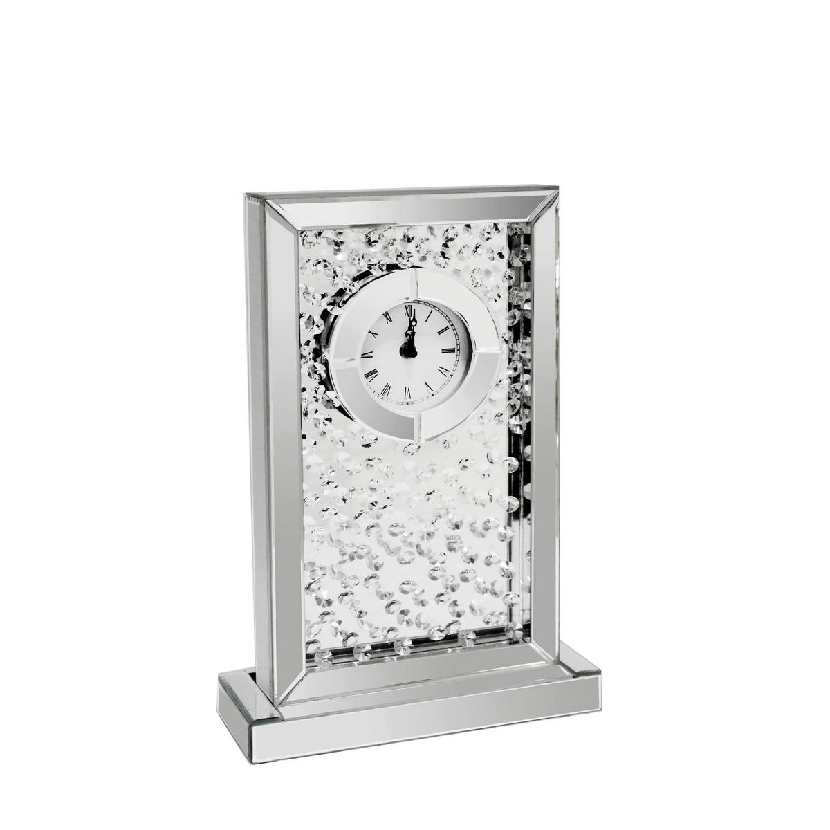 Ceas De Masă 28,6/43/9,8 cm   - argintiu, Trend, sticlă/material pe bază de lemn (28,6/43/9,8cm) - Ambia Home