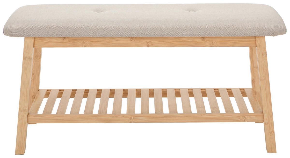 SCHUHBANK Naturfarben, Beige  - Beige/Naturfarben, Basics, Naturmaterialien/Textil (90/44.5/34.5cm) - Carryhome