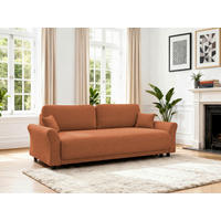 SCHLAFSOFA  in Flachgewebe, Struktur Rostfarben  - Rostfarben/Schwarz, Design, Textil (244/88/100cm) - P & B