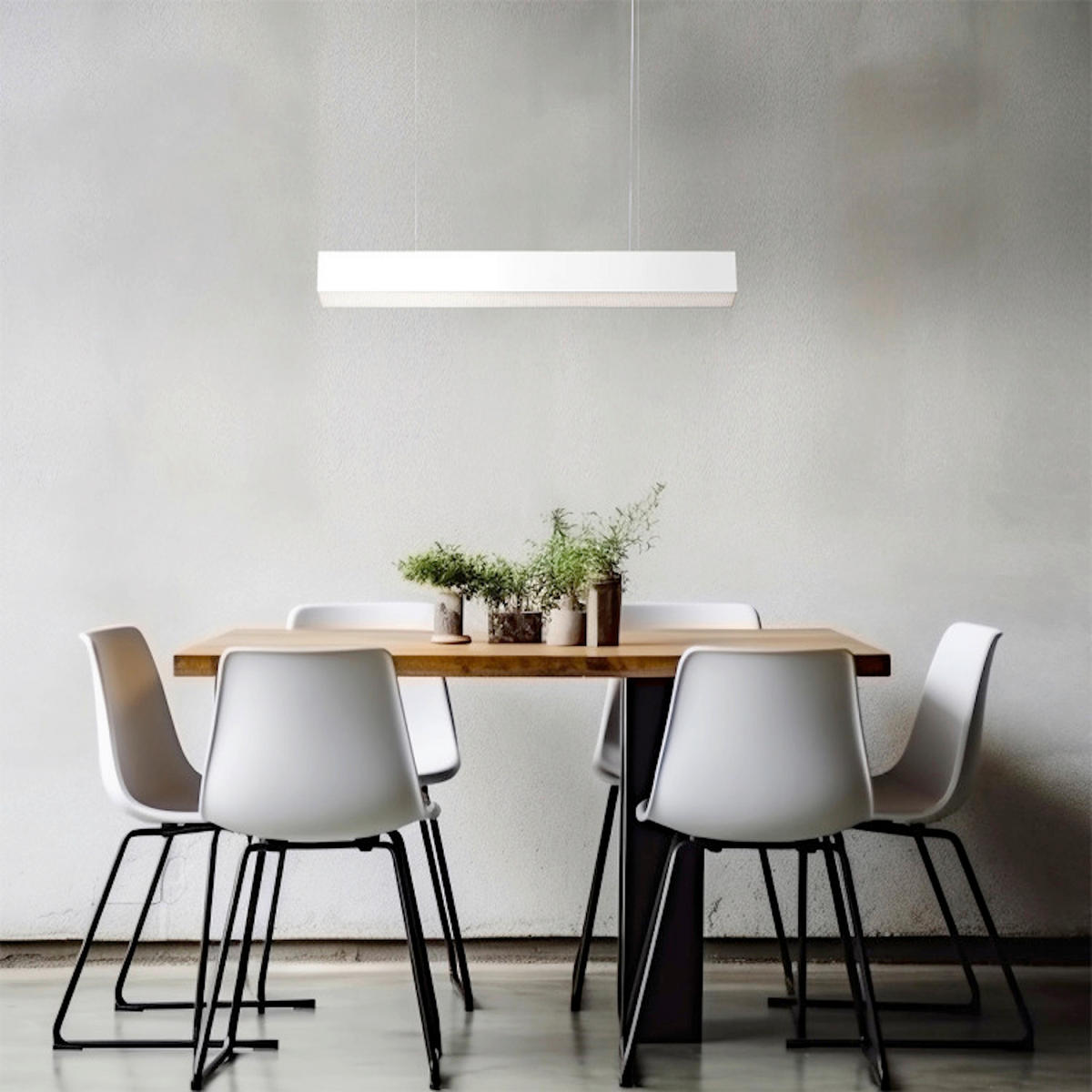 LED-HÄNGELEUCHTE Mira  120/80/6 cm  - Weiß, Design, Metall (120/80/6cm)