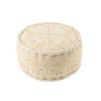 HOCKER in Textil Creme, Goldfarben  - Goldfarben/Creme, Basics, Textil (54/54/30cm)