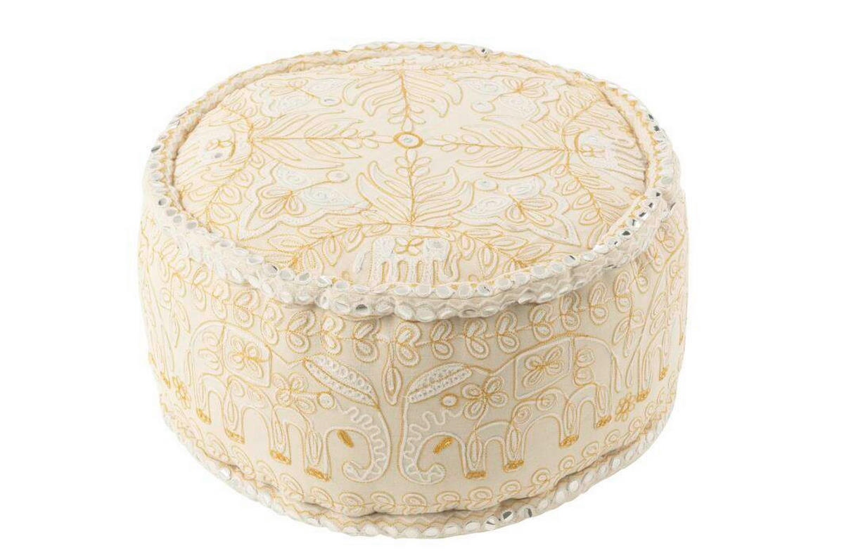 HOCKER in Textil Creme, Goldfarben  - Goldfarben/Creme, Basics, Textil (54/54/30cm)