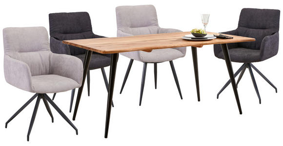 ESSTISCH in Holz, Metall 160/90/76 cm - Schwarz/Akaziefarben, Natur, Holz/Metall (160/90/76cm) - Carryhome