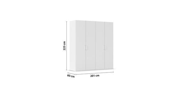 DREHTÜRENSCHRANK 201/223/60 cm 4-türig Weiß - Weiß, Design, Holzwerkstoff/Kunststoff (201/223/60cm) - Novel