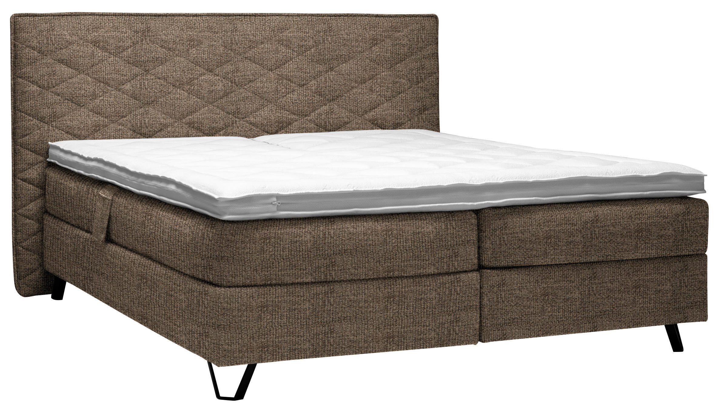 BOXSPRINGBETT 160/200 cm  in Braun  - Schwarz/Braun, KONVENTIONELL, Holz/Textil (160/200cm) - Sjöholm