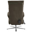 RELAXSESSEL in Leder Graubraun  - Edelstahlfarben/Graubraun, Design, Leder/Metall (70/124/85cm) - Cantus