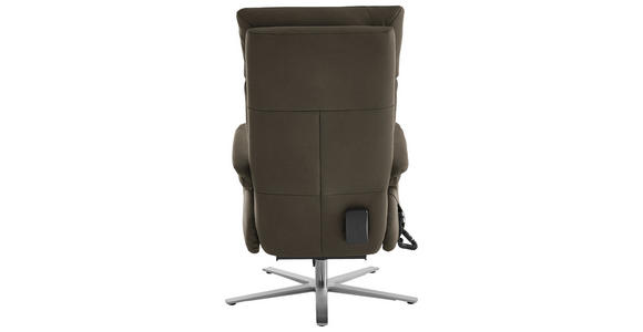 RELAXSESSEL in Leder Graubraun - Edelstahlfarben/Graubraun, Design, Leder/Metall (70/124/85cm) - Cantus