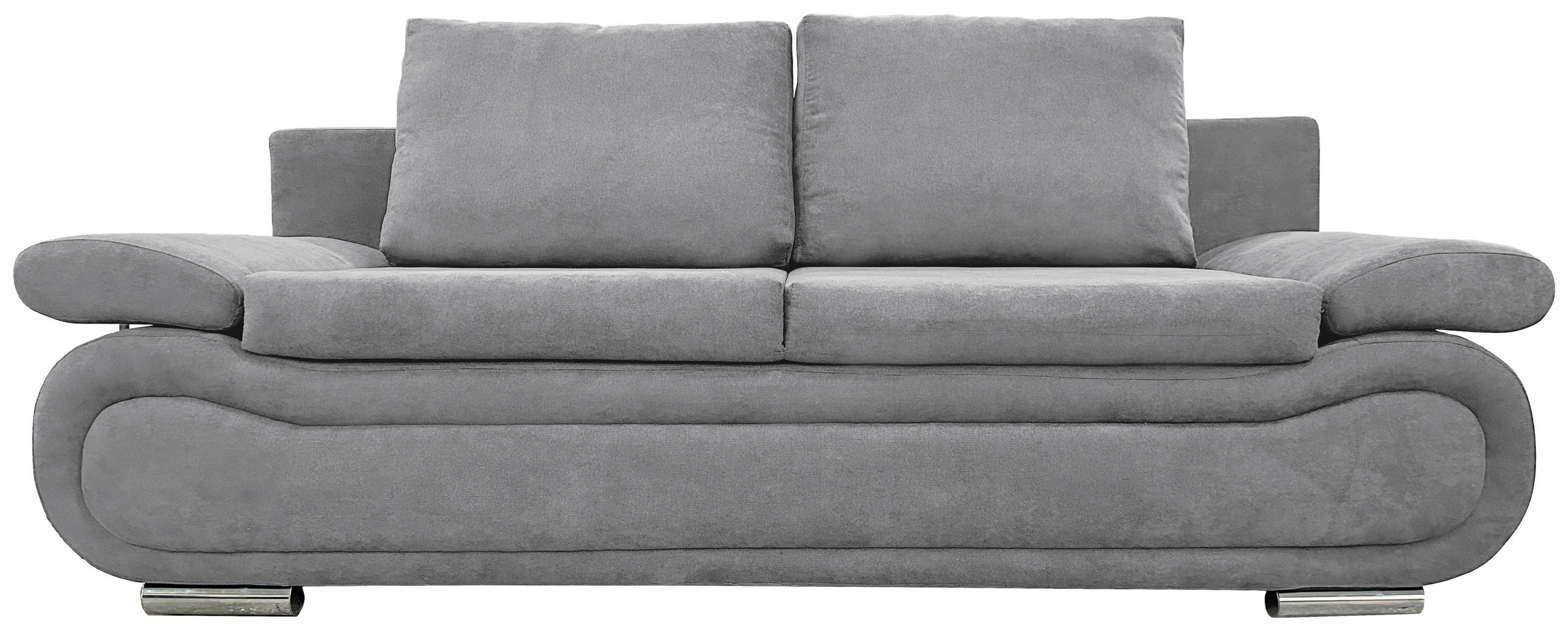 SCHLAFSOFA in Jacquard Dunkelgrau - Chromfarben/Dunkelgrau, Design, Textil (200/78/90cm) - Venda