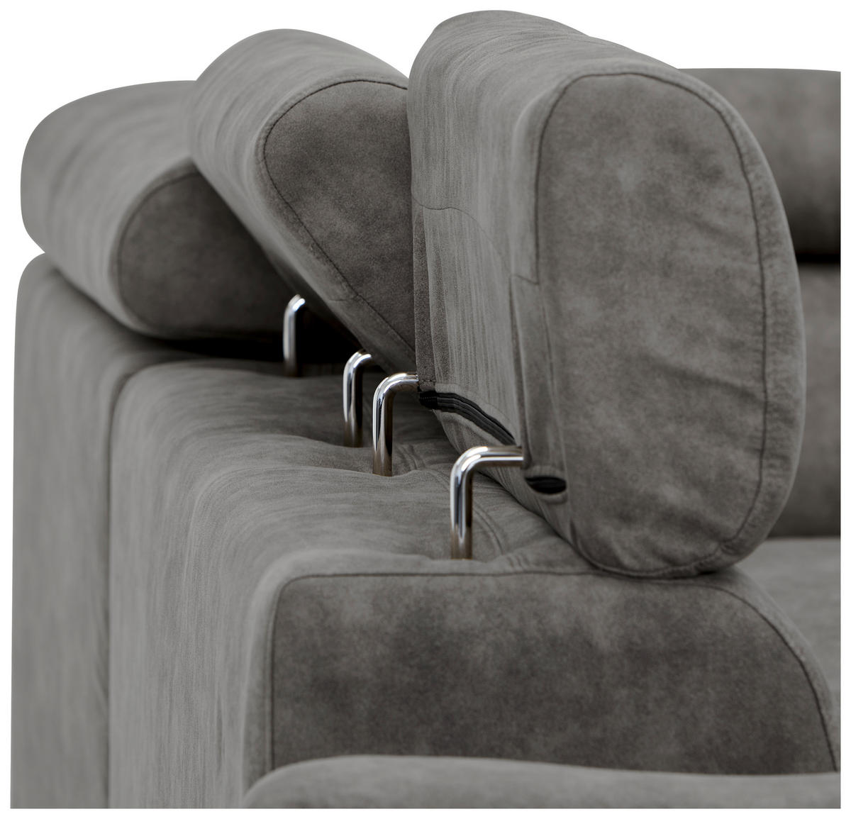 ECKSOFA in Lederlook Grau  - Schwarz/Grau, Design, Kunststoff/Textil (263/230cm) - Hom`in