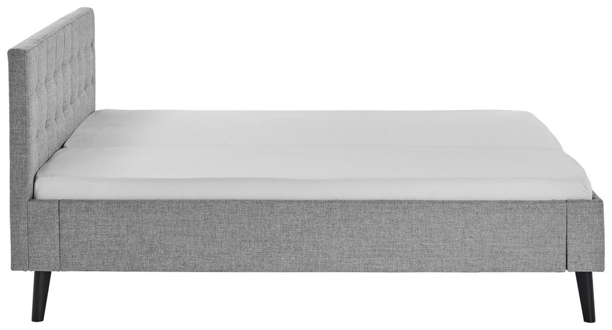 POLSTERBETT 140/200 cm  in Grau  - Schwarz/Grau, Basics, Holz/Textil (140/200cm) - Boxxx