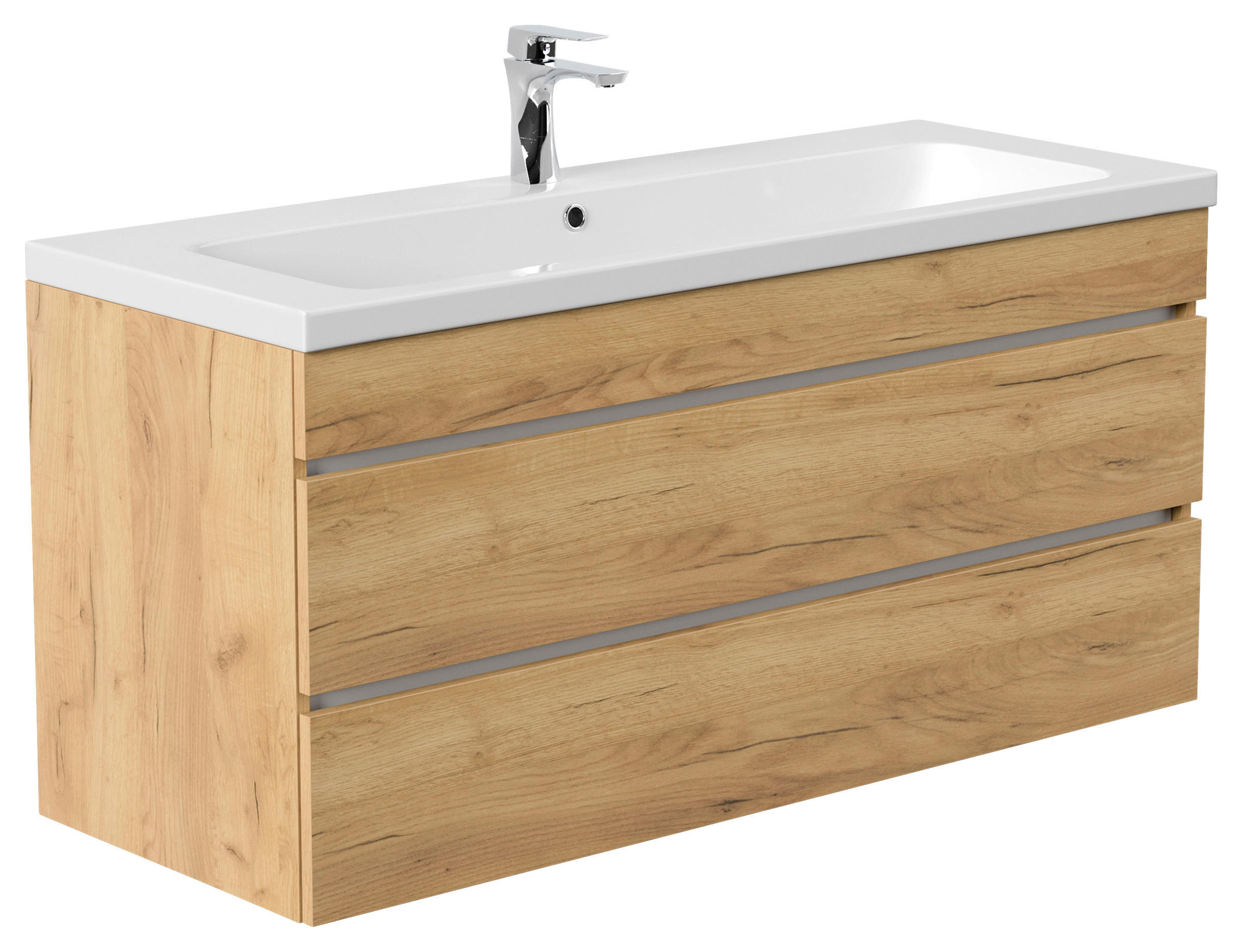 WASCHTISCHKOMBI 120 cm  - Eichefarben/Weiß, Basics, Holzwerkstoff/Stein (120cm) - MID.YOU