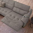 ECKSOFA in Echtleder Greige  165/313 cm  - Greige/Schwarz, Design, Leder/Metall (165/313cm) - Emilio Belluti