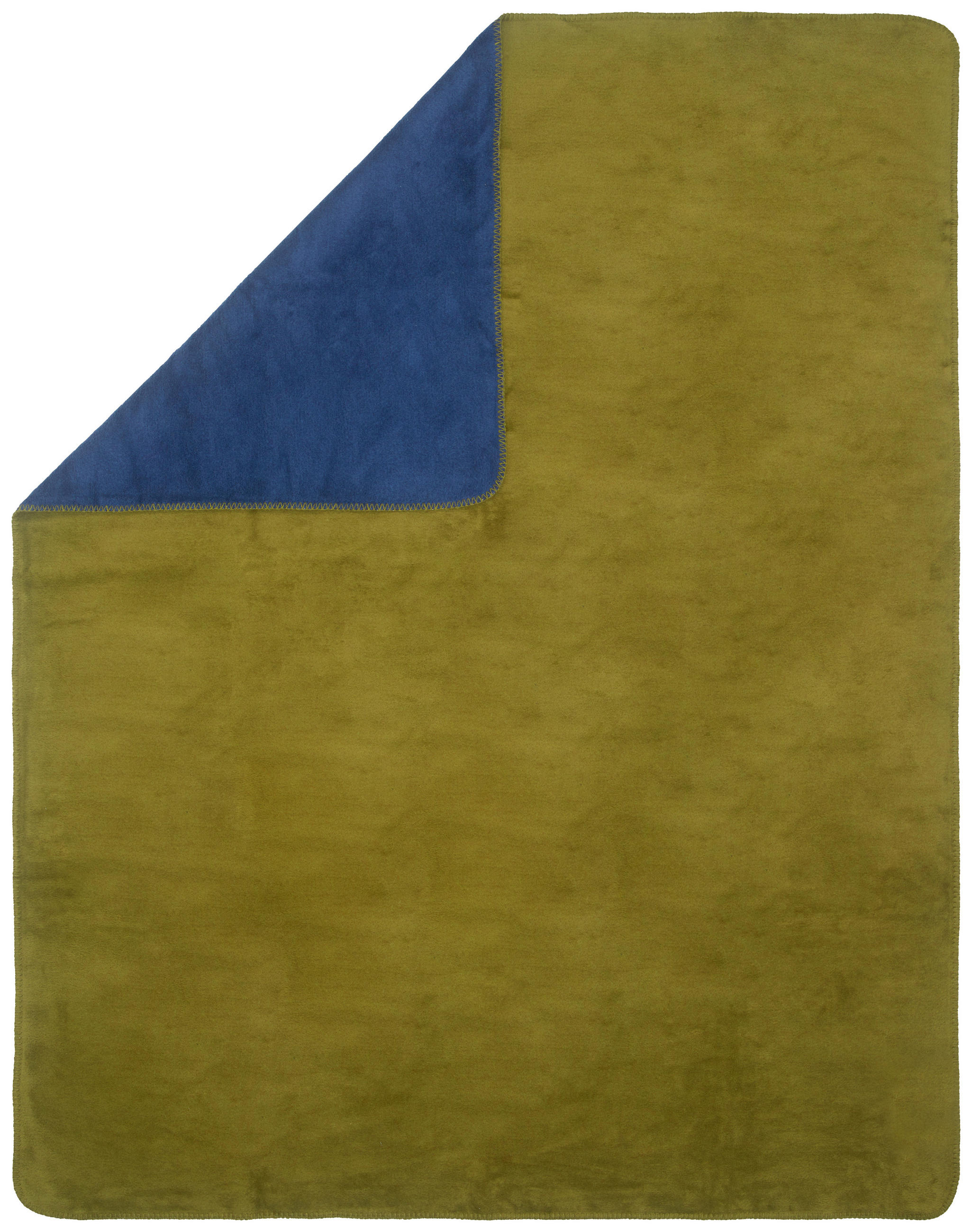 PĂTURĂ 150/200 cm  - verde închis/albastru, Basics, textil (150/200cm) - Novel