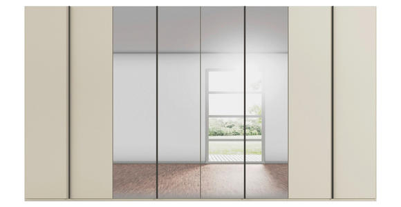 DREHTÜRENSCHRANK 400/235/61 cm,  in Champagner, 8-türig  - Champagner/Graphitfarben, Basics, Glas/Holzwerkstoff (400/235/61cm) - Novel