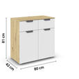 KOMMODE  in 80/81/42 cm  - Dunkelgrau/Weiß, Design, Holzwerkstoff/Metall (80/81/42cm) - Carryhome