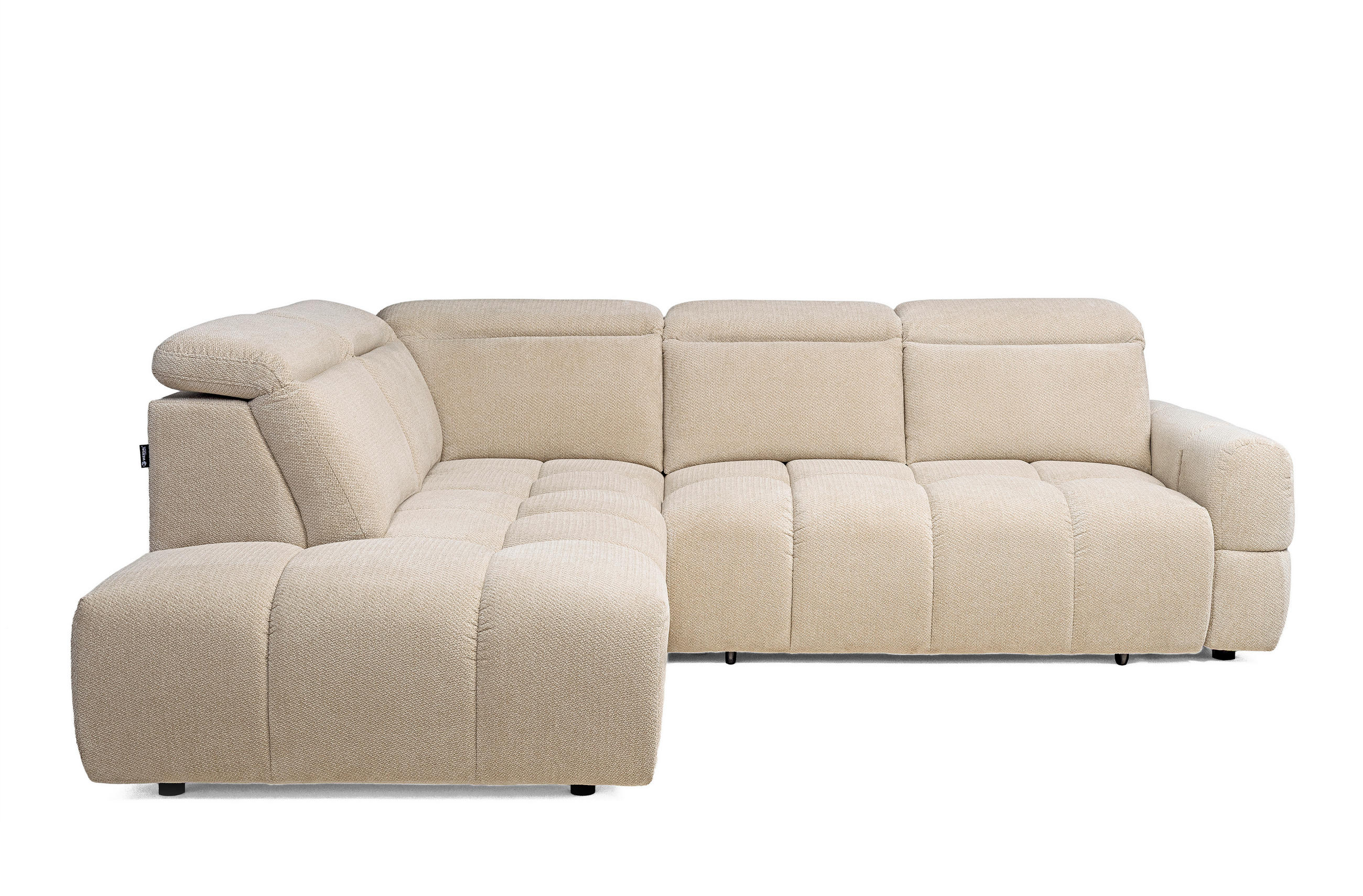 SAROKKANAPÉ textil bézs  - bézs/fekete, Modern, műanyag/textil (223/110/270cm) - Welnova