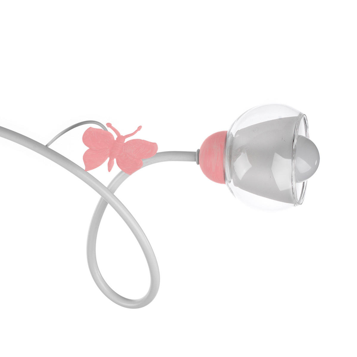 DĚTSKÉ STROPNÍ SVÍTIDLO, 80/20 cm  - bílá/pink, Basics, kov/sklo (80/20cm)