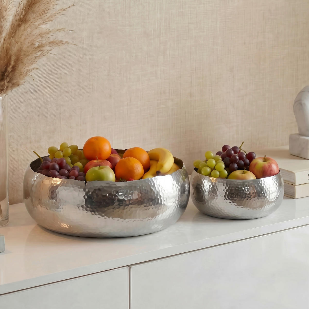 OBSTSCHALE  - Silberfarben, Design, Metall (40/23/40cm) - Livetastic