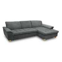 ECKSOFA Dunkelgrau Mikrofaser  - Eichefarben/Dunkelgrau, KONVENTIONELL, Holz/Textil (279/170cm) - MID.YOU