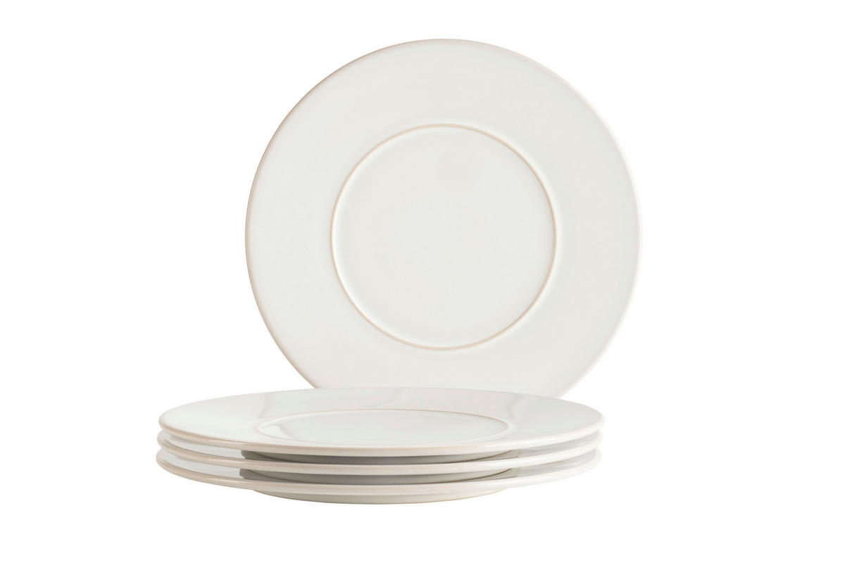 TELLERSET Unico 4-teilig  - Weiß, Basics, Keramik - Mäser