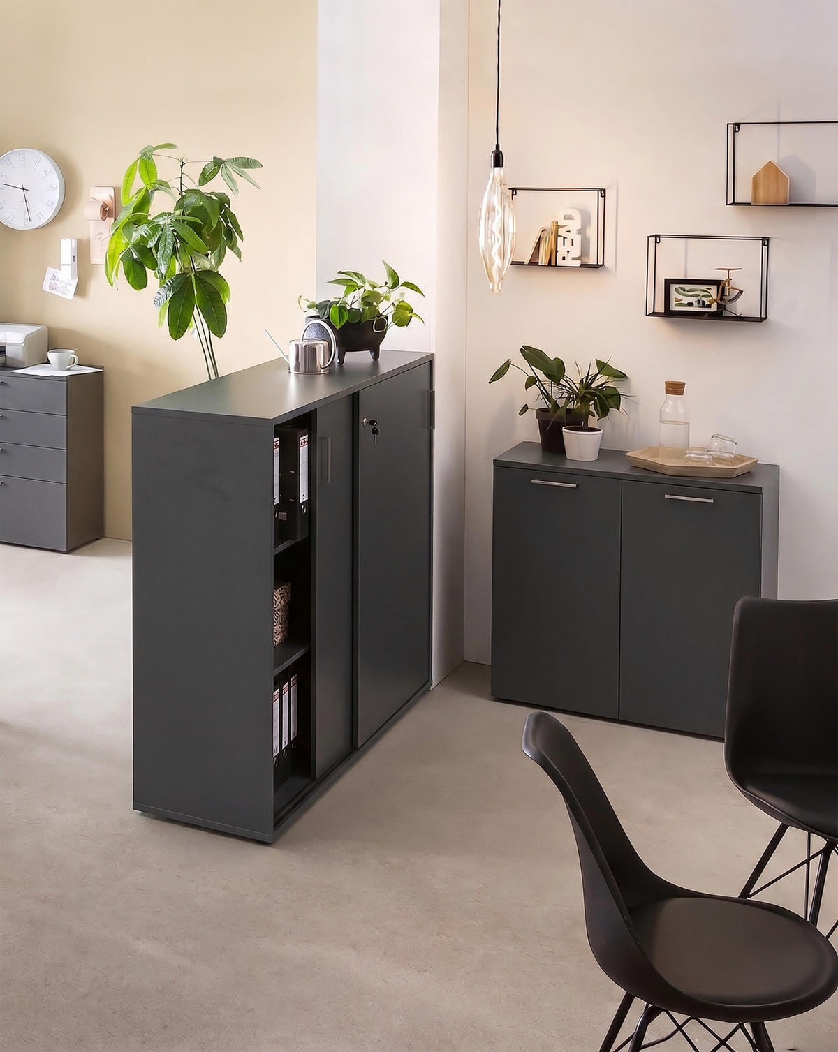 AKTENSCHRANK Anthrazit  - Anthrazit, MODERN, Holzwerkstoff (160/119,4/41cm) - MID.YOU