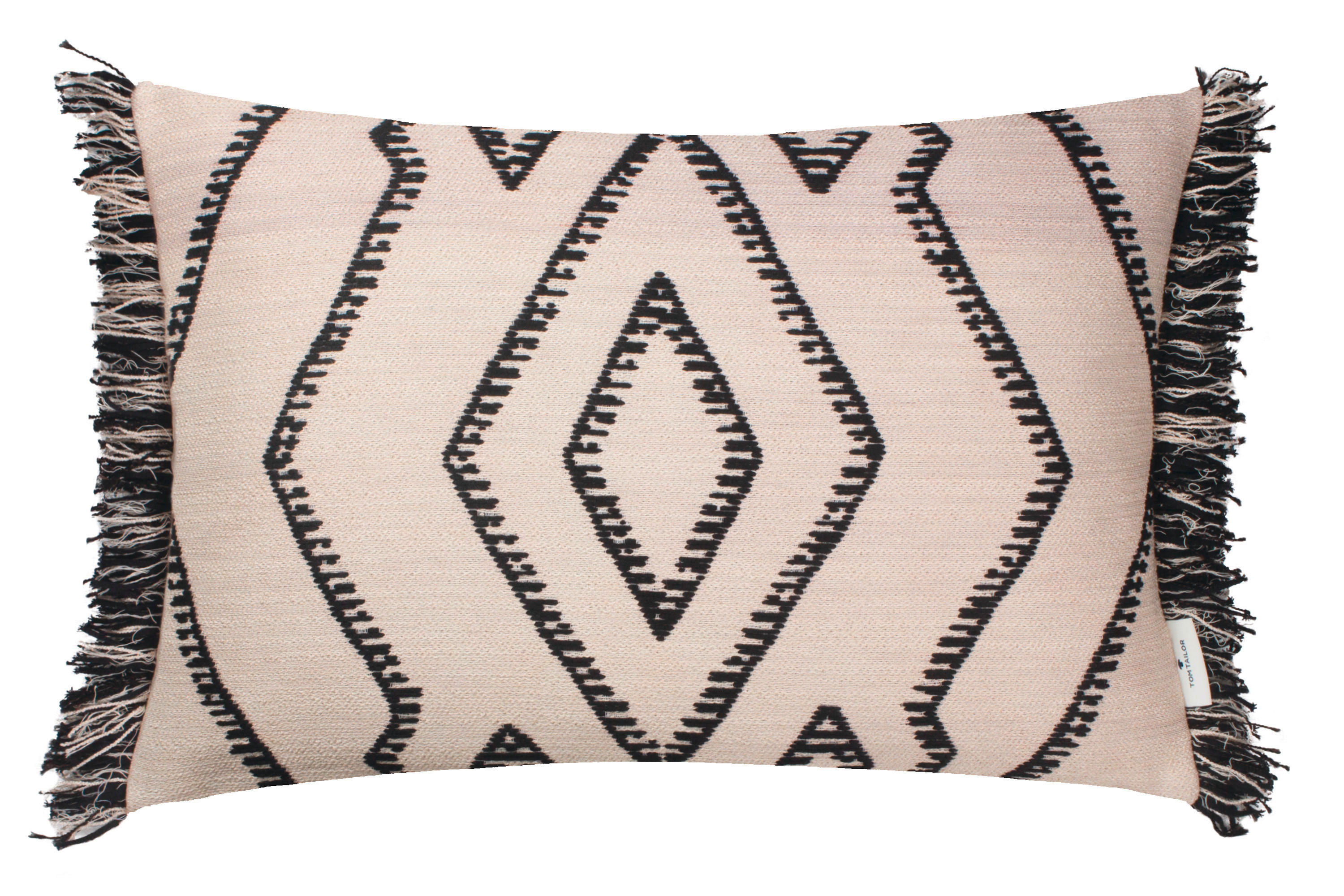 KISSENHÜLLE T-Ethno Fringes 40/60 cm  - Schwarz/Naturfarben, Trend, Textil (40/60cm) - Tom Tailor