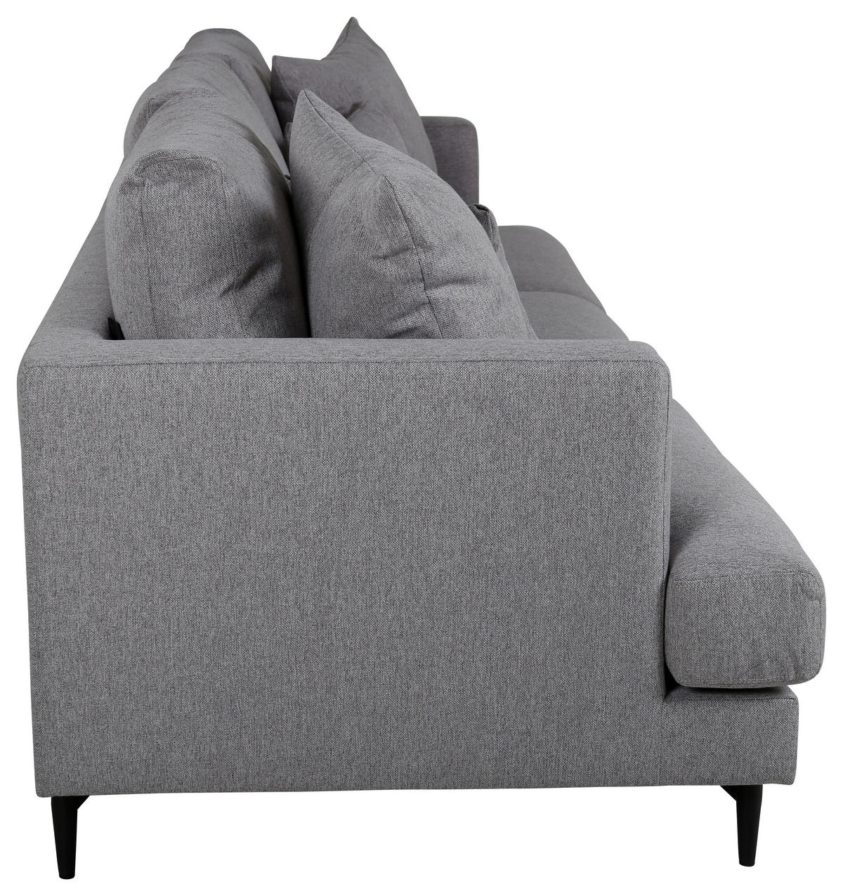 3-SITZER-SOFA Schwarz  - Schwarz/Grau, Design, Holz/Kunststoff (260/86/88cm) - Livetastic