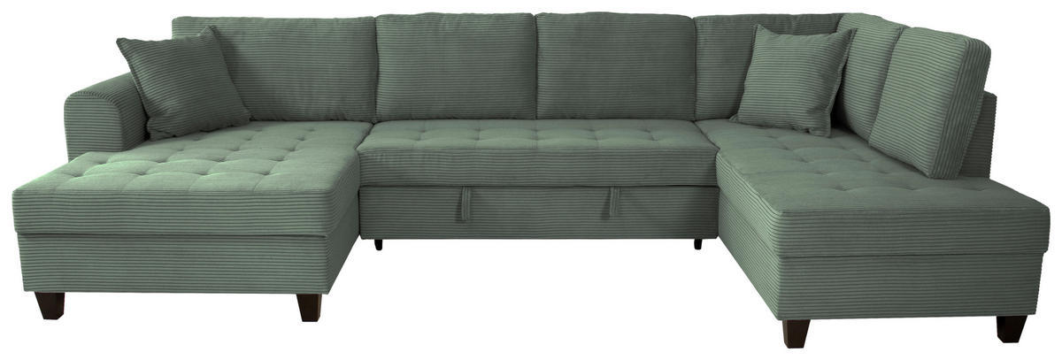 WOHNLANDSCHAFT MORITZ Grün Cord  - Grün, Trend, Textil (155/324/178cm) - P & B