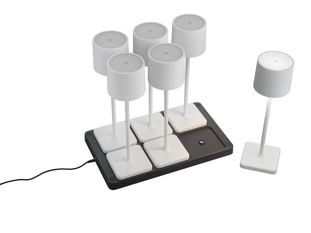 AKKU-TISCHLEUCHTE - Weiss, Konventionell, Kunststoff (42,7/40/26cm)