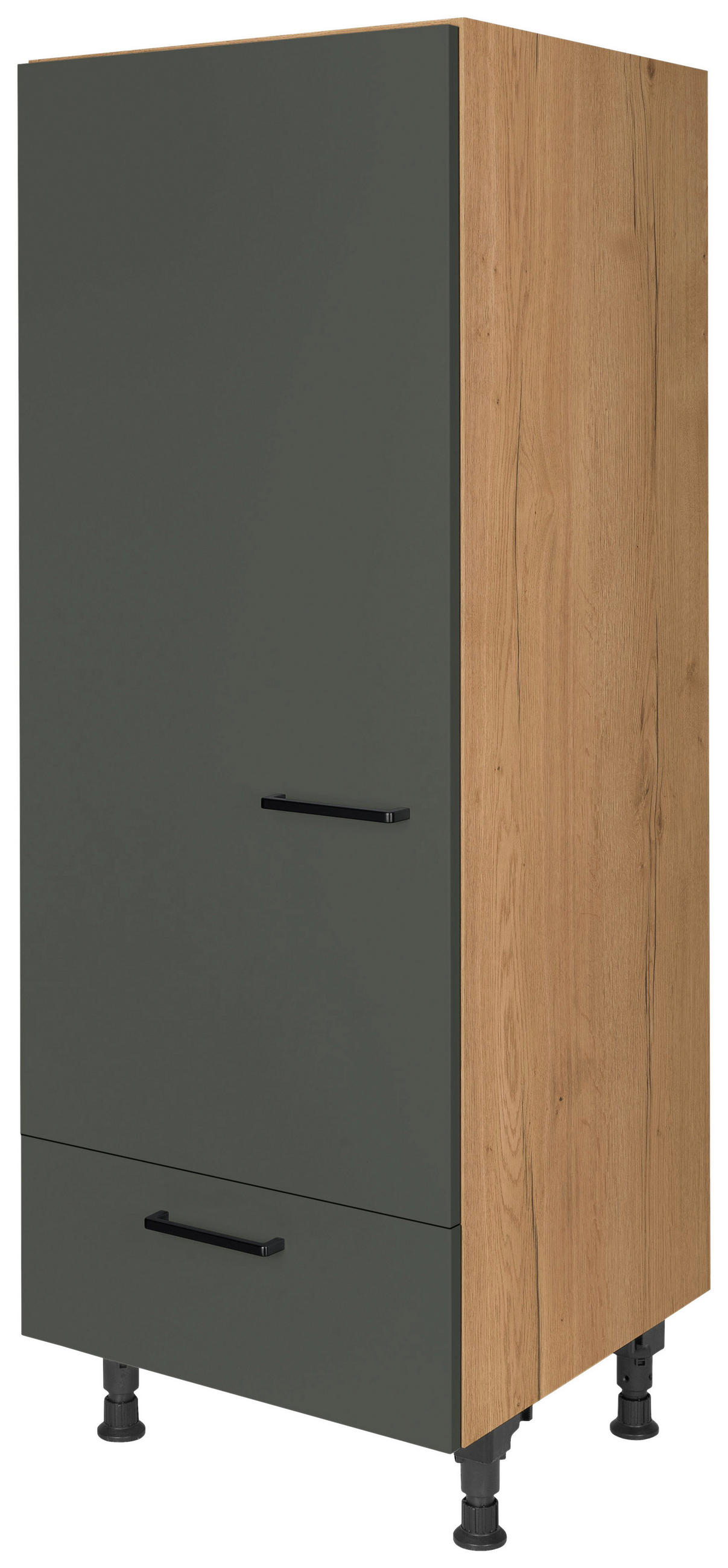 GERÄTEUMBAUSCHRANK 60/168/58 cm  in Grün, Eichefarben  - Eichefarben/Schwarz, MODERN, Holzwerkstoff/Metall (60/168/58cm) - Nobilia