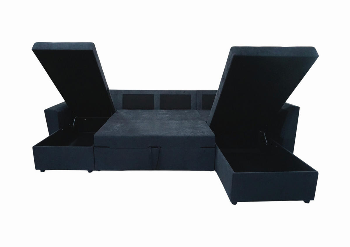 WOHNLANDSCHAFT TERMOLI Anthrazit Jacquard  - Anthrazit/Schwarz, Design, Kunststoff/Textil (155/297/212cm) - MID.YOU