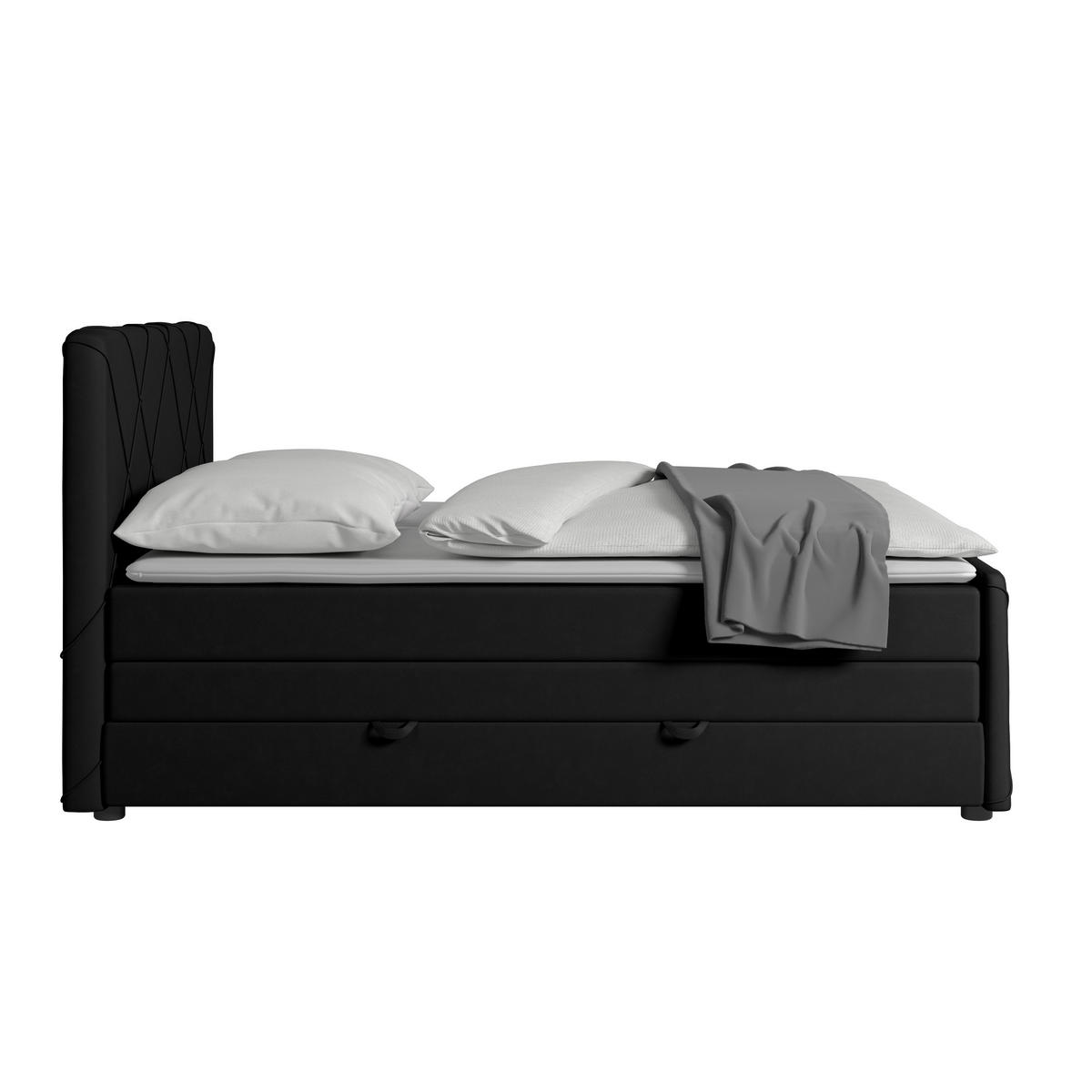 BOXSPRINGBETT 180/200 cm  in Schwarz  - Schwarz, Modern, Holz/Textil (180/200cm) - MID.YOU