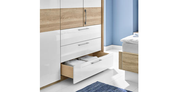 SCHLAFZIMMER in Eichefarben, Weiß - Eichefarben/Weiß, KONVENTIONELL, Holzwerkstoff (180/200cm) - Venda