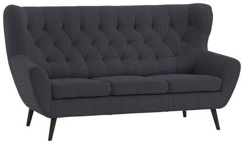 3-SITZER-SOFA in Cord Anthrazit  - Anthrazit/Schwarz, Design, Holz/Textil (187/101/95cm) - Stylife