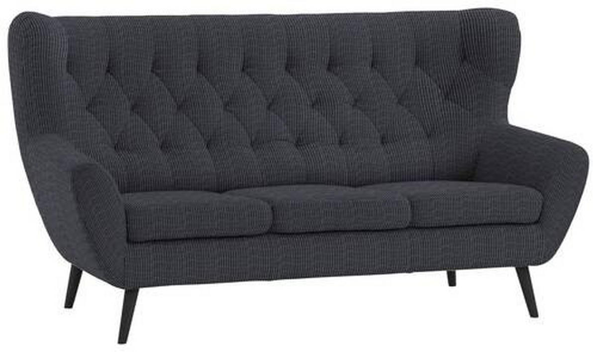 3-SITZER-SOFA in Cord Anthrazit  - Anthrazit/Schwarz, Design, Holz/Textil (187/101/95cm) - Stylife
