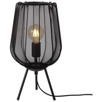 TISCHLEUCHTE 25/45 cm   - Schwarz, Trend, Textil/Metall (25/45cm) - Light & Living
