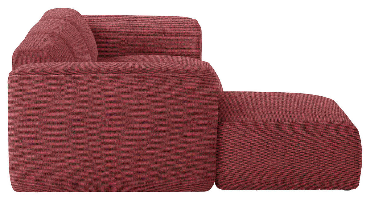ECKSOFA Rot Webstoff Rücken echt  - Rot/Schwarz, Design, Kunststoff/Textil (171/290cm) - home24