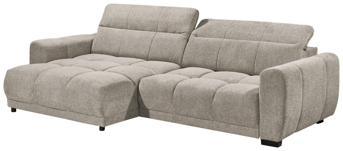 ECKSOFA HUNTER Sandfarben Mikrofaser  - Sandfarben/Schwarz, Basics, Kunststoff/Textil (170/297cm) - Livetastic