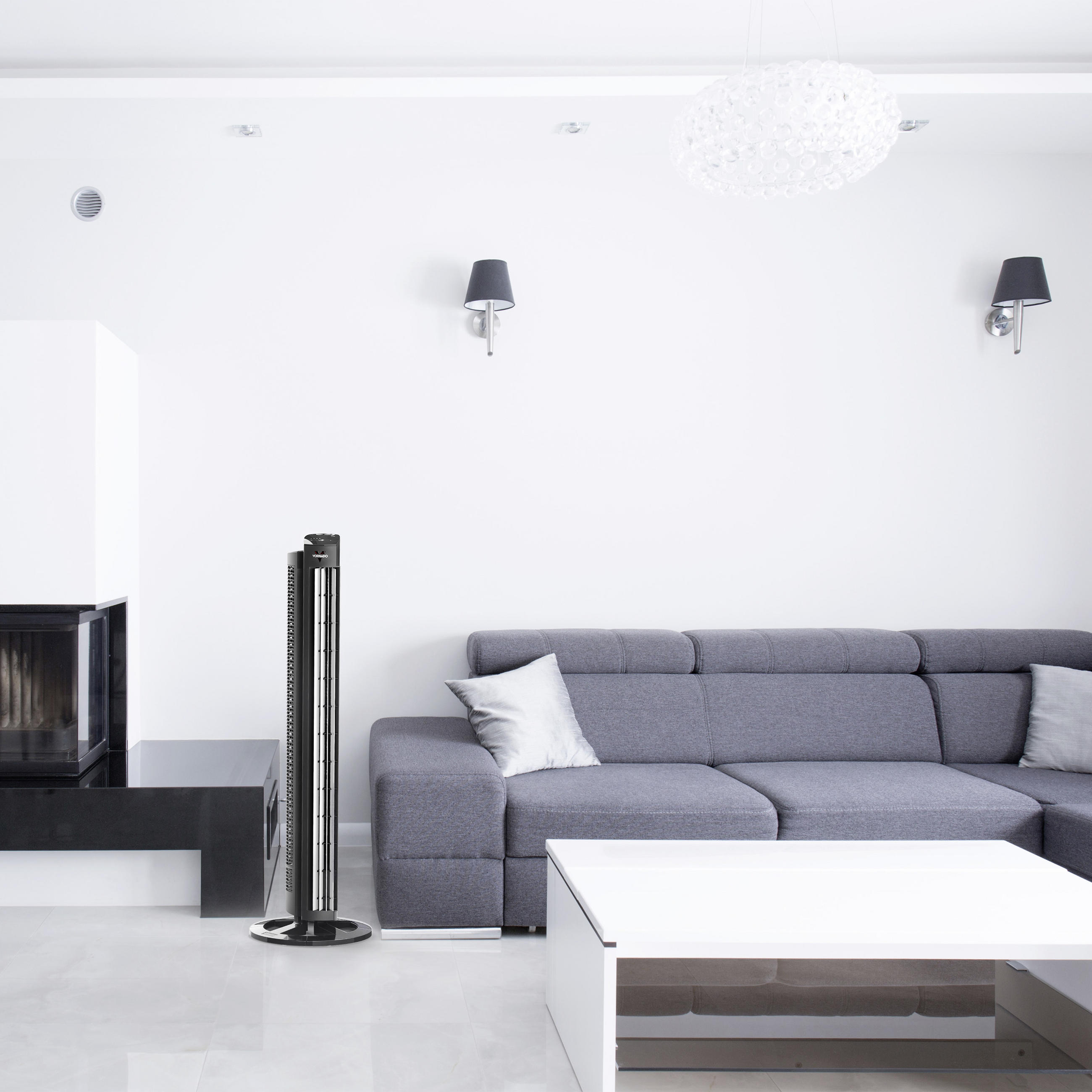TURMVENTILATOR - Schwarz, Design, Kunststoff (25/25/108cm)