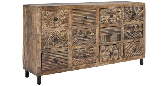 SIDEBOARD in 160/86/40 cm - Schwarz/Naturfarben, LIFESTYLE, Holz/Metall (160/86/40cm) - Landscape