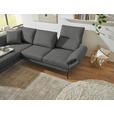 ECKSOFA  in Flachgewebe Dunkelgrau  175-224/255-365 cm  - Dunkelgrau/Schwarz, Design, Textil/Metall (175-224/255-365cm) - Dieter Knoll