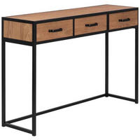 KONZOLOVÝ STOLEK, jedle, černá, světle hnědá, 120/80/33 cm - černá/světle hnědá, Design, kov/dřevo (120/80/33cm) - P & B