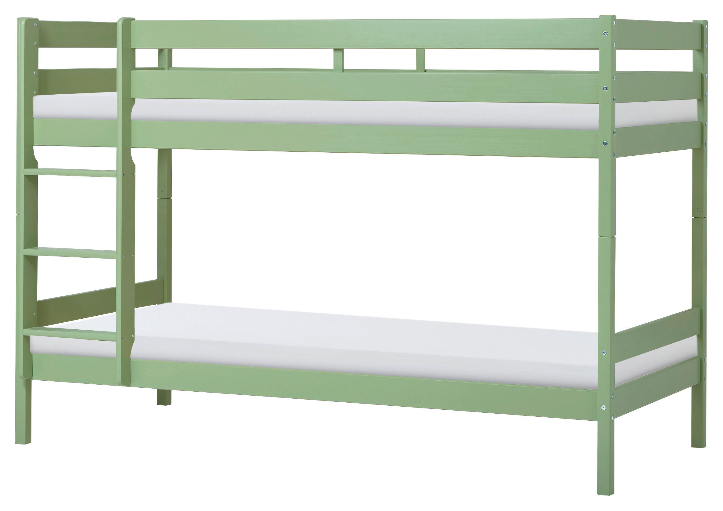 ETAGENBETT - Naturfarben/Grün, MODERN, Holz (90/200cm) - MID.YOU