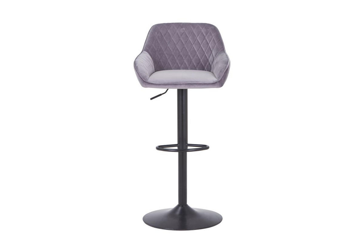 BARHOCKER in Metall, Textil Grau, Schwarz  - Schwarz/Grau, Modern, Textil/Metall (53,5/108/53cm) - Livetastic