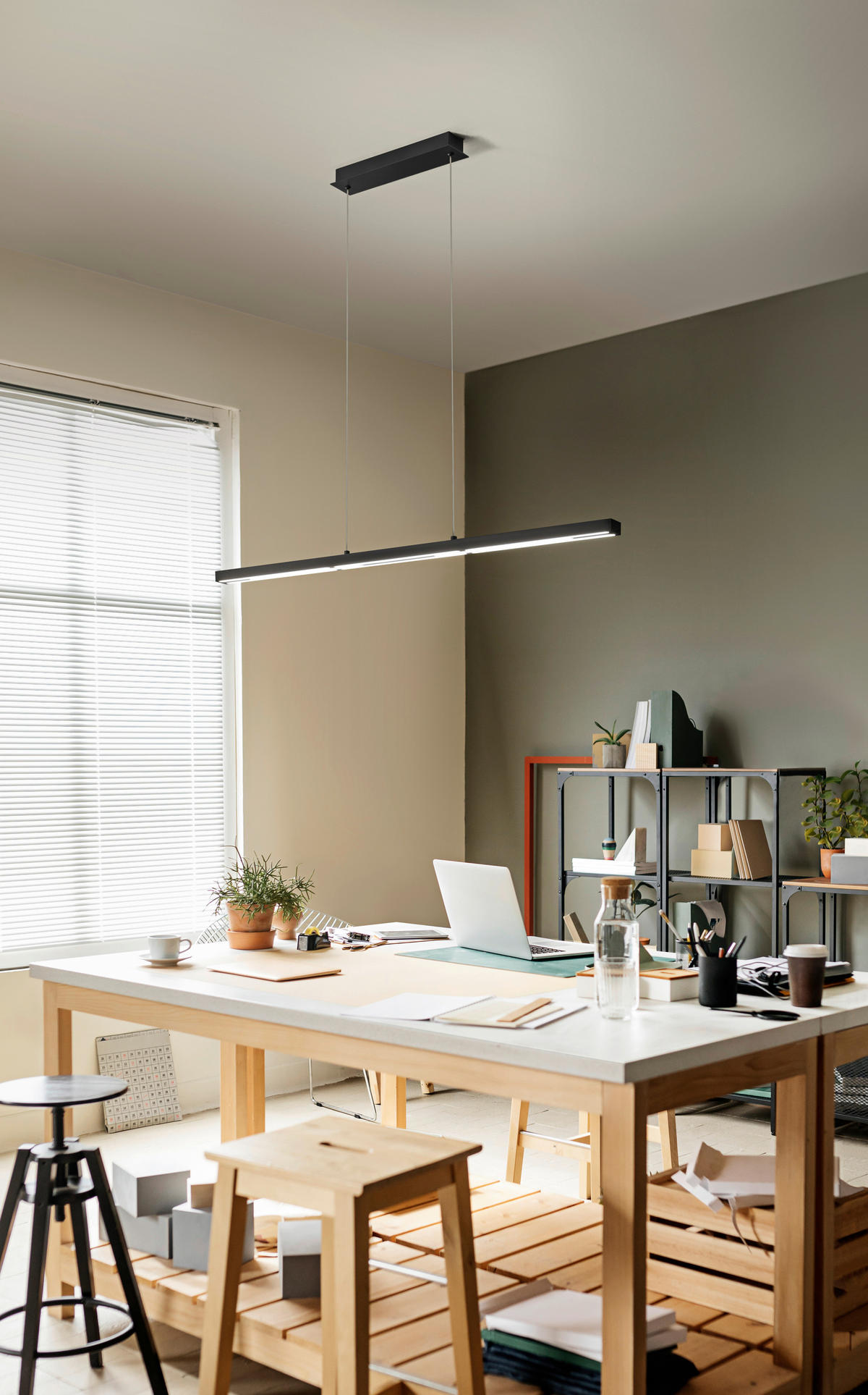 VISEČA LED-SVETILKA  Ling 40 W//3000 K/230 V/ - črna, Design, kovina (110/4,3/200cm)