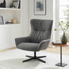 SESSEL in Struktur Grau  - Schwarz/Grau, MODERN, Textil/Metall (85/103/83cm) - Livetastic