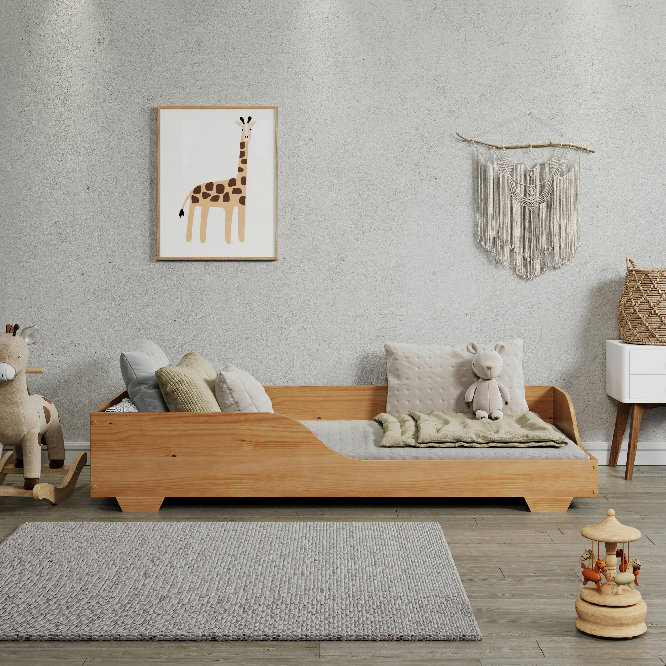 BODENBETT 90/200 cm  in Honig  - Honig, MODERN, Holz (90/200cm) - MID.YOU