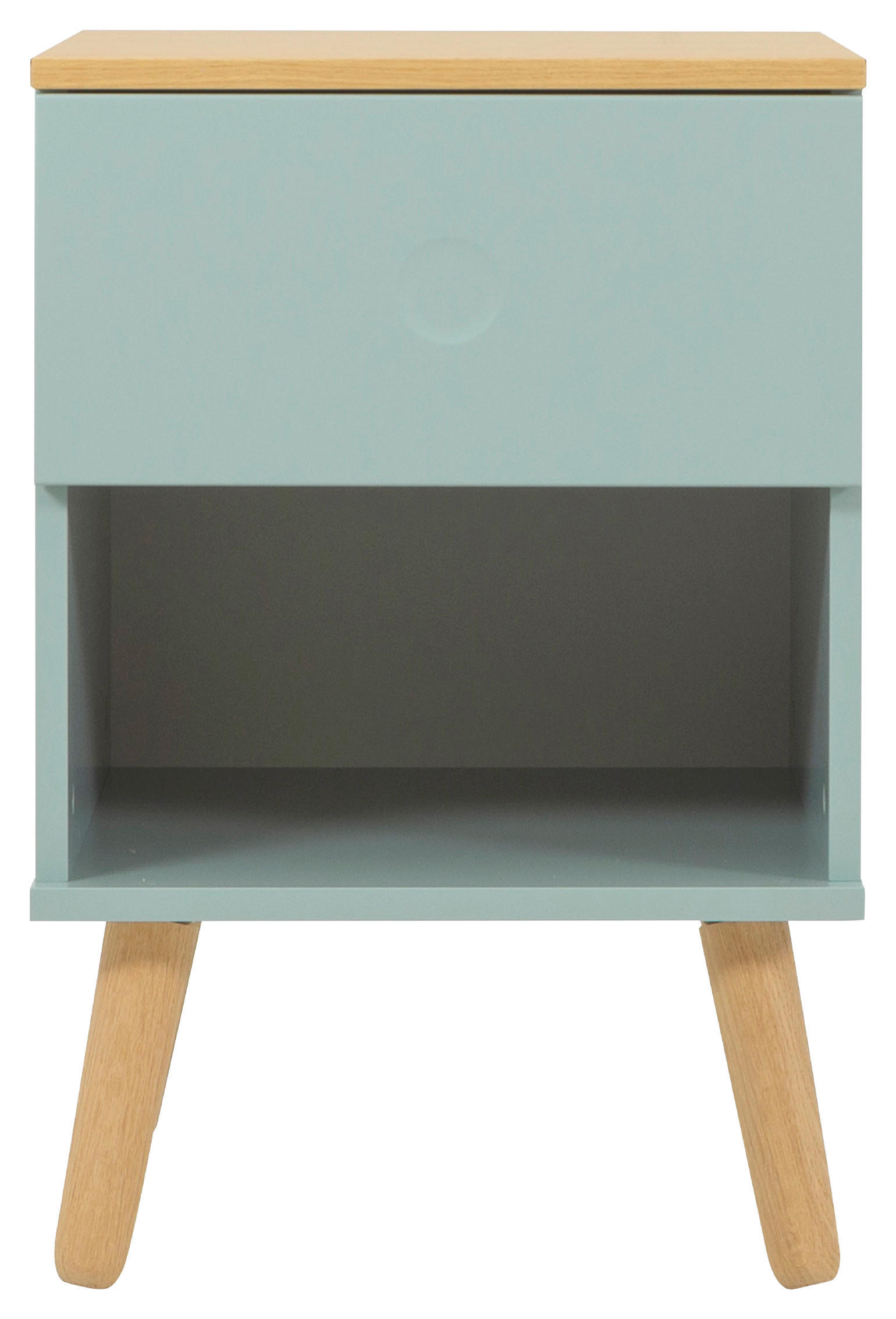 NACHTTISCH 40/60/43 cm furniert - Eichefarben/Mintgrün, Design, Holz/Holzwerkstoff (40/60/43cm)