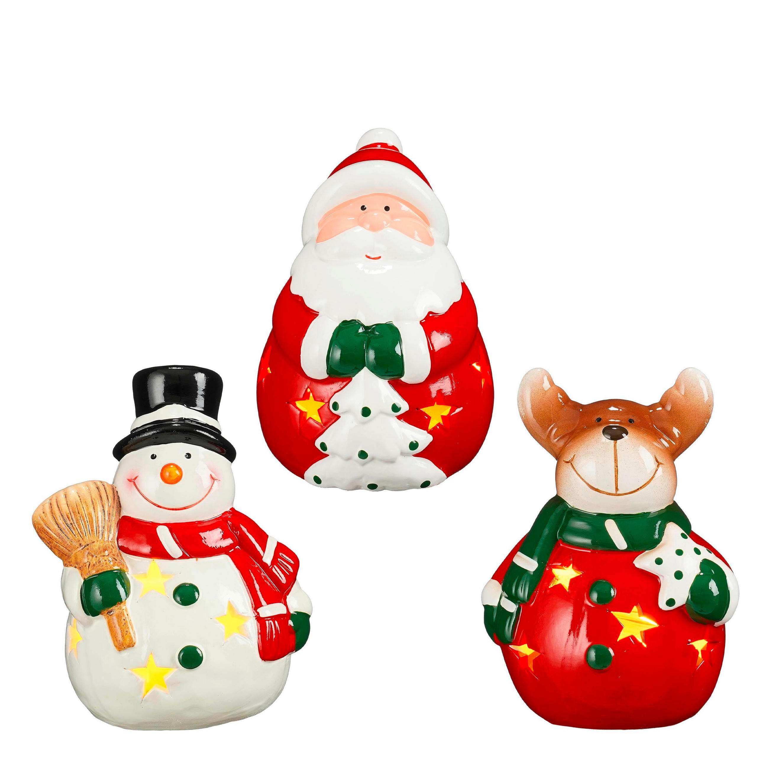VÁNOČNÍ FIGURKA - vícebarevná, Basics, keramika (8/8/12.5cm)