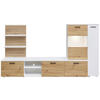 WOHNWAND  in Weiß, Eiche Artisan  250/135/38 cm  - Anthrazit/Schwarz, Design, Glas/Holzwerkstoff (250/135/38cm) - MID.YOU